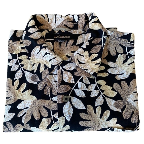 Bachrach Men's size Medium tropical novelty print button up short sleeve cotton - Picture 4 of 5